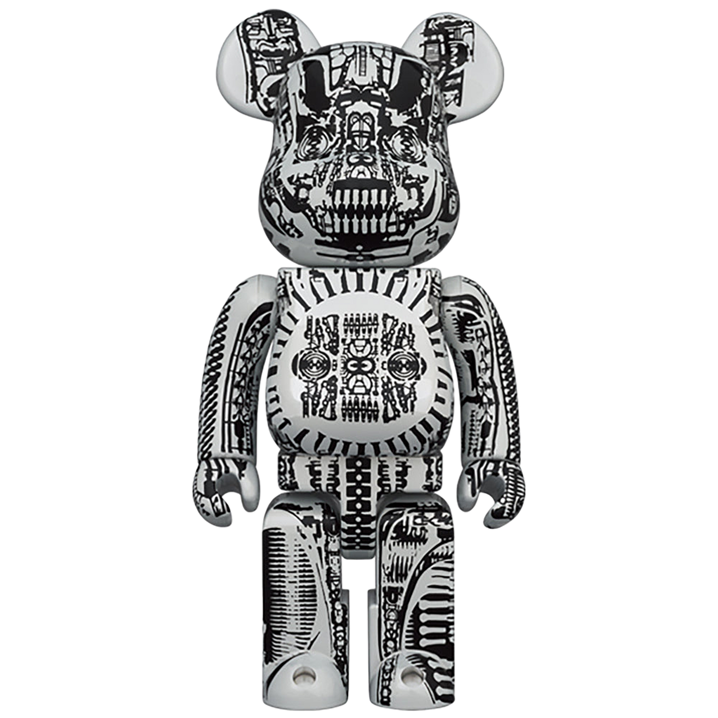 BE@RBRICK H.R.GIGER 100％ & 400％ WHITE CHROME Ver.／BLACK CHROME Ver.