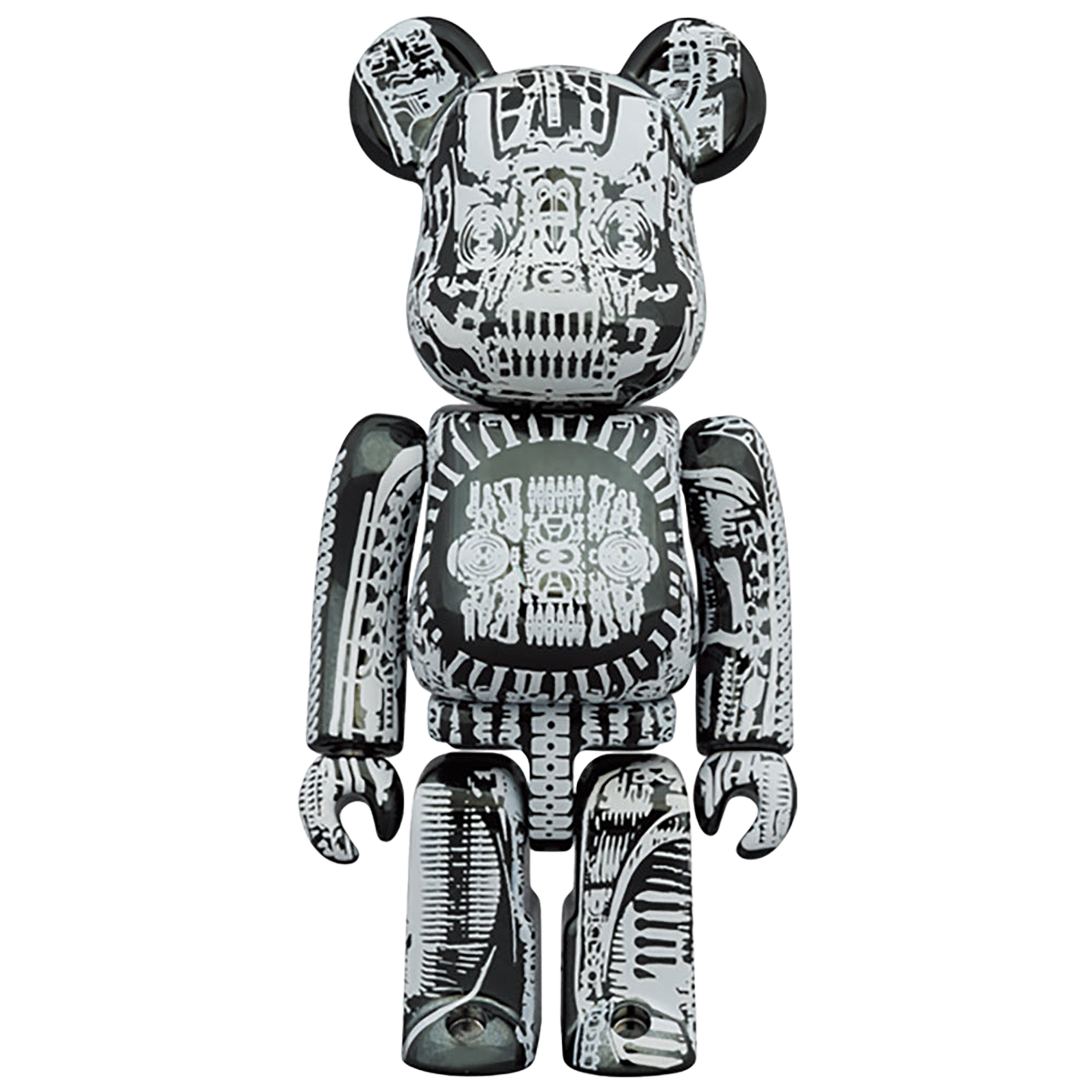 BE@RBRICK H.R.GIGER 100％ & 400％ WHITE CHROME Ver.／BLACK CHROME Ver.