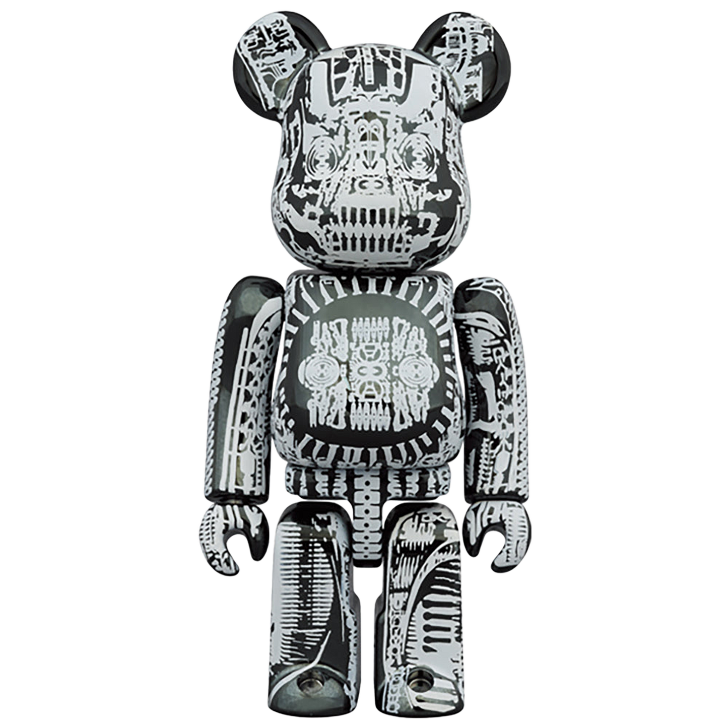 BE@RBRICK H.R.GIGER 100％ & 400％ WHITE CHROME Ver.／BLACK CHROME Ver.