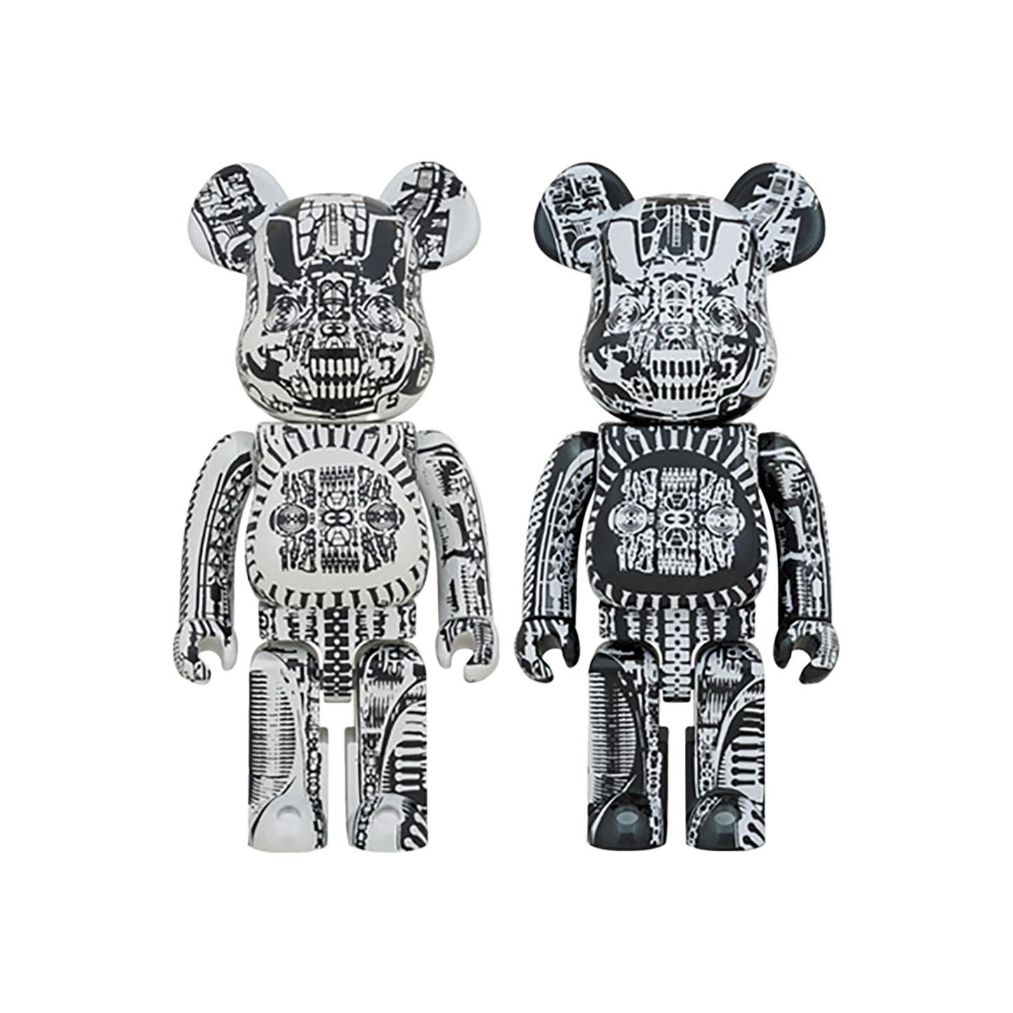BE@RBRICK H.R.GIGER 1000％ WHITE CHROME Ver.／BLACK CHROME Ver.