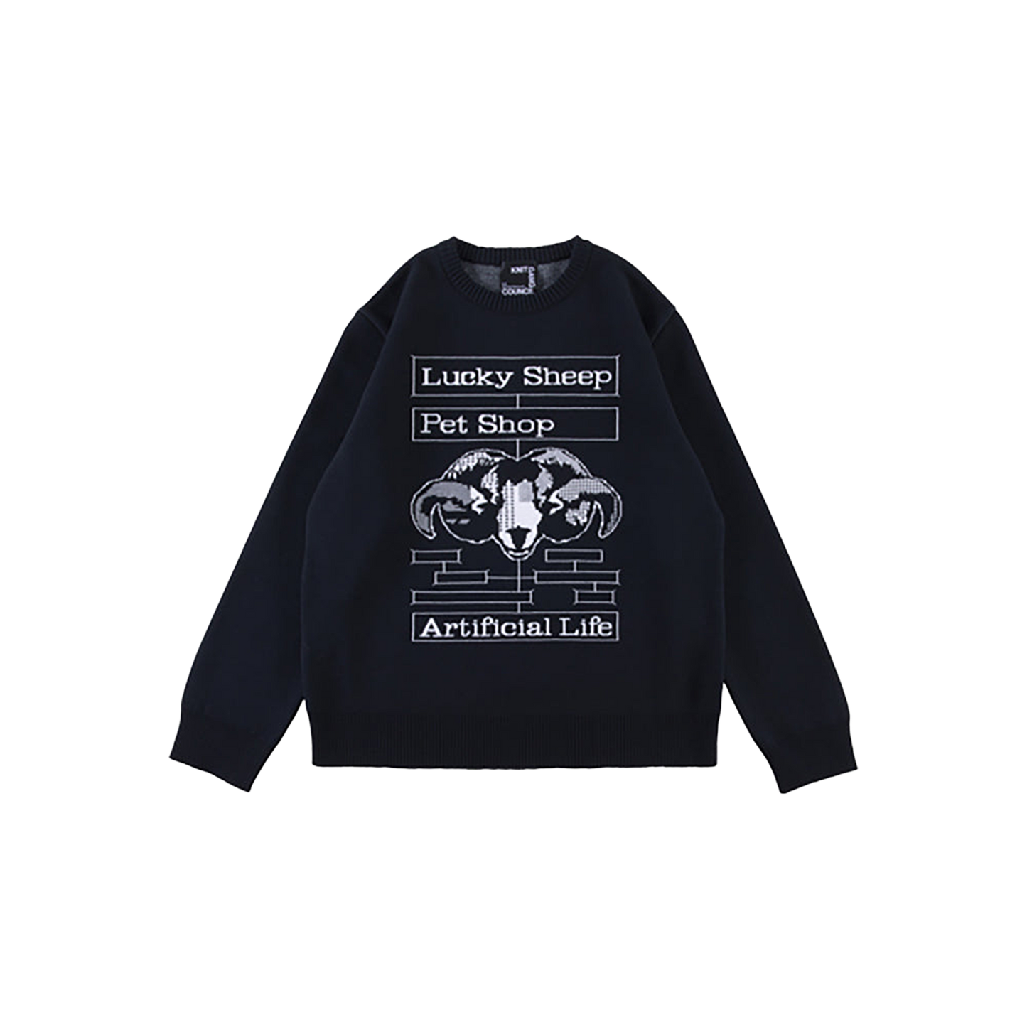 KNIT GANG COUNCIL CREW NECK SWEATER "Lucky Sheep"