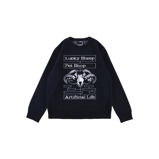 KNIT GANG COUNCIL CREW NECK SWEATER "Lucky Sheep"