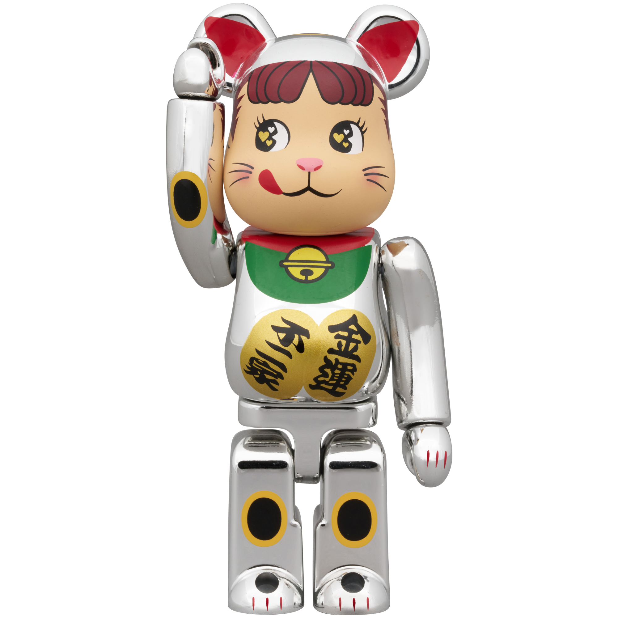 BE@RBRICK Lucky Cat Peko-chan Fortune Double Koban Silver Plating 100% & 400%
