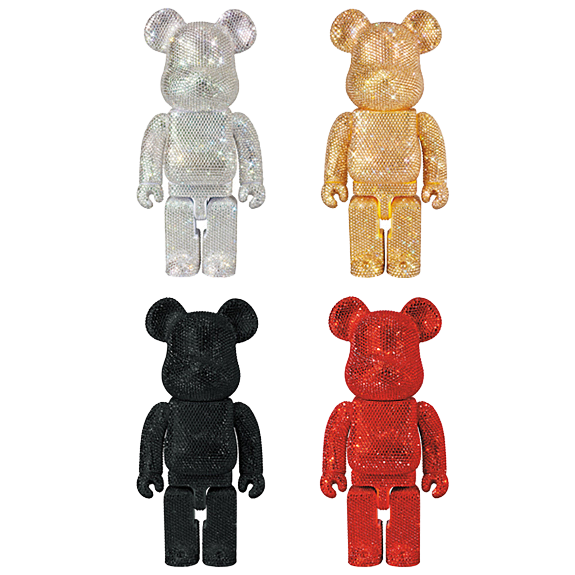 400％ BE@RBRICK CRYSTAL BLACK／GOLD／SILVER／RED