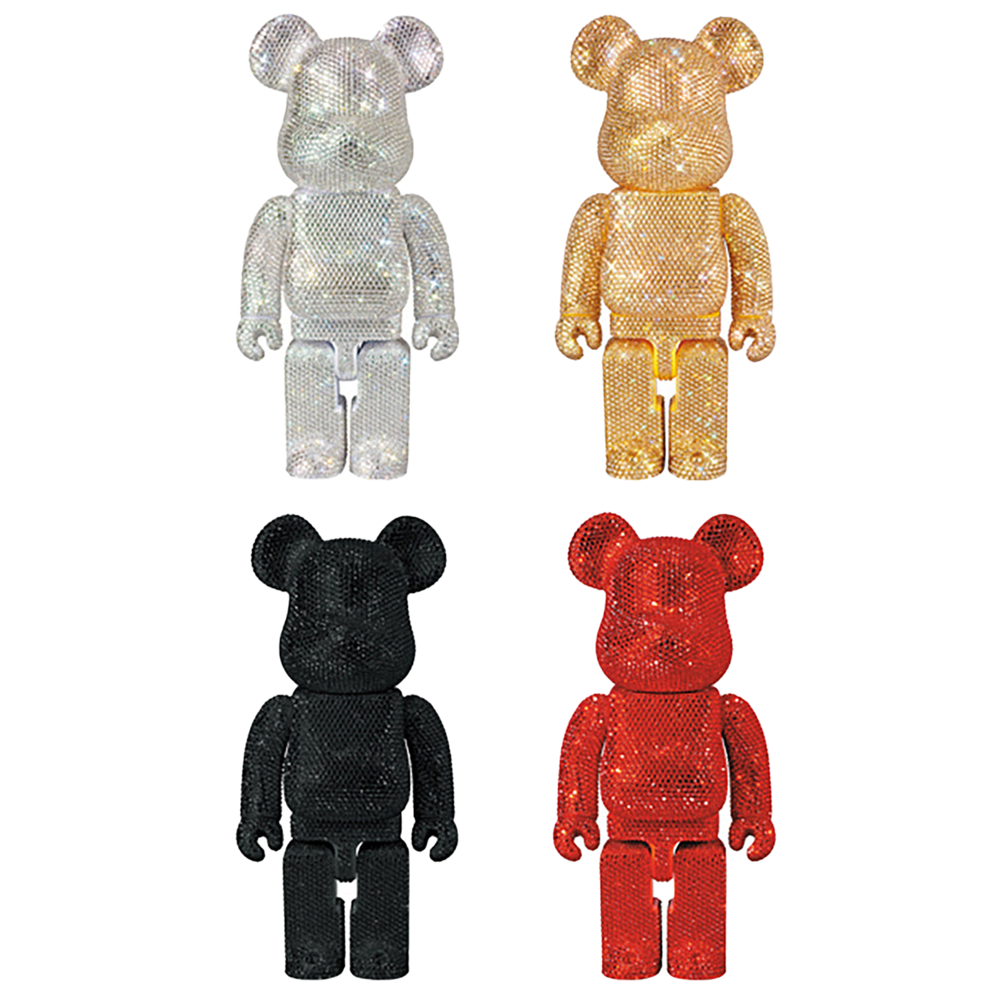 400％ BE@RBRICK CRYSTAL BLACK／GOLD／SILVER／RED