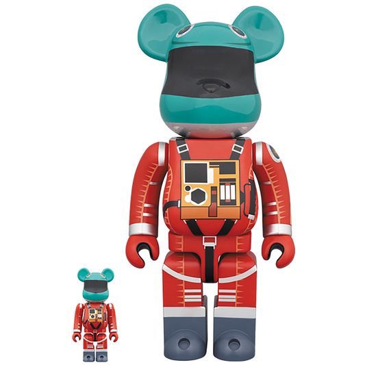 BE@RBRICK SPACE SUIT GREEN HELMET & ORANGE SUIT Ver.100％ & 400％