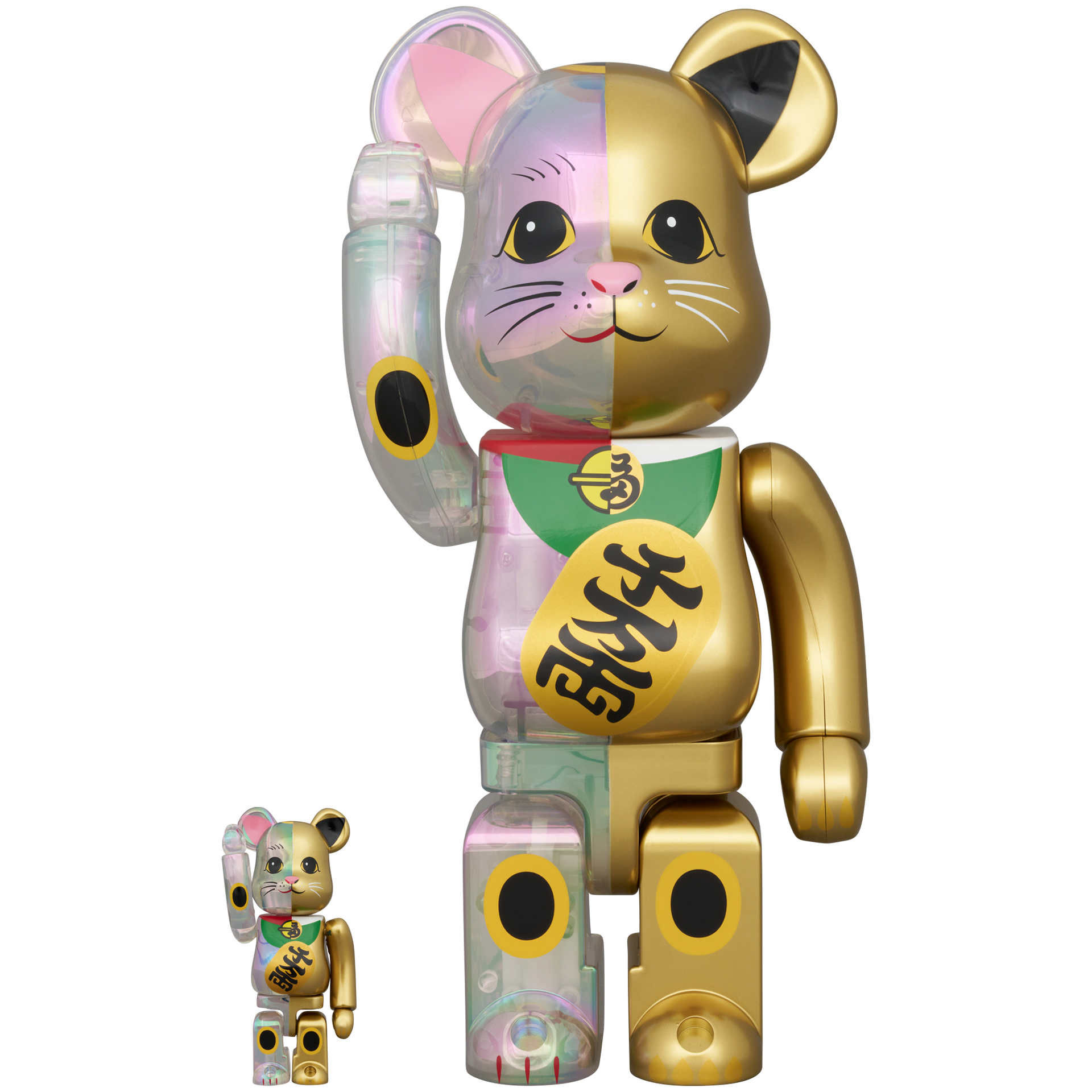 その他 BE@RBRICKManekiNekoGoodLuckTenMillion BE@RBRICK Maneki Neko Clear Plating×Gold Paint Ten million ryo 100