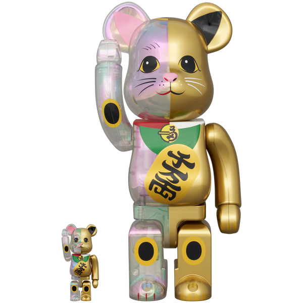 BE@RBRICK 招き猫 透明メッキ×金塗装 千万両 100％ & 400％ | MEDICOM
