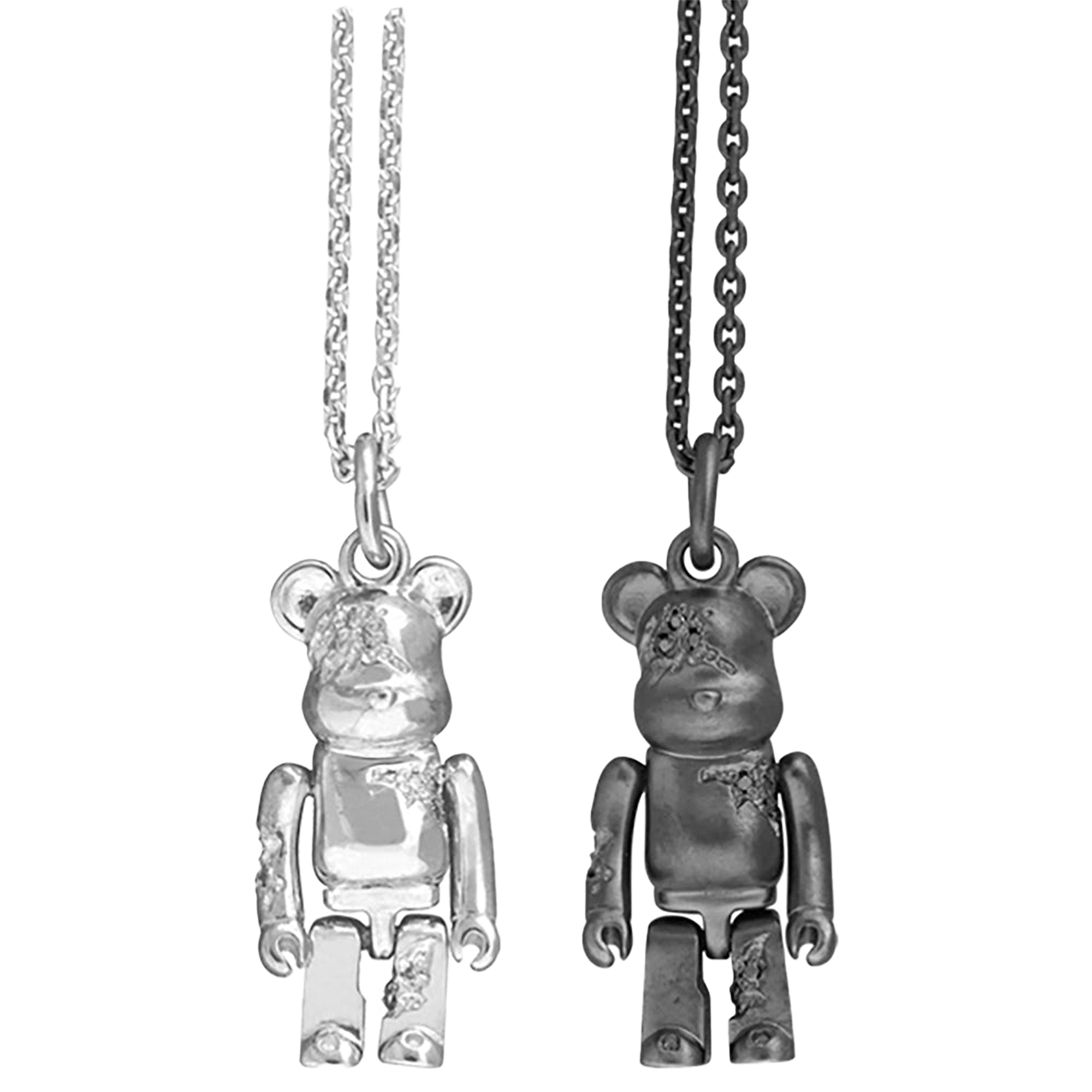 IVXLCDM BE@RBRICK CLACKED NECKLACE SILVER／BLACK