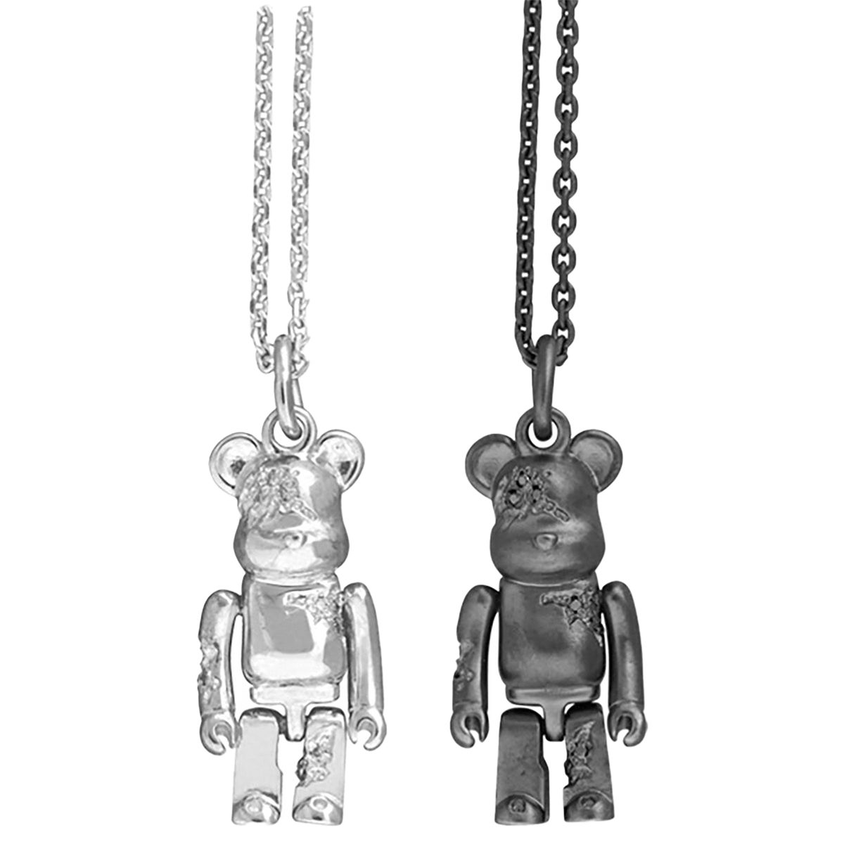 IVXLCDM BE@RBRICK CLACKED NECKLACE SILVER／BLACK
