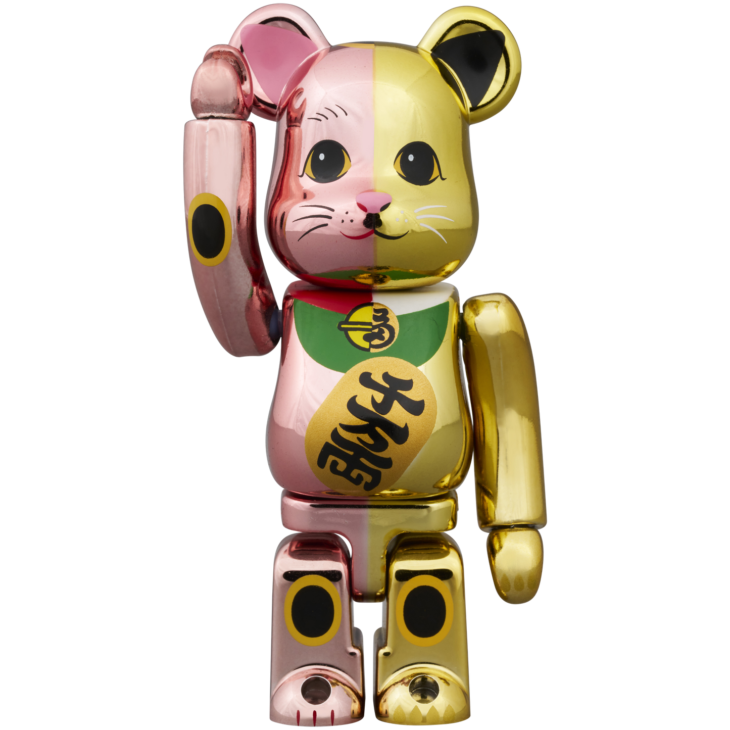 BE@RBRICK Manekineko Ten million ryo Peach Gold Plated × Gold Plated 100% & 400%