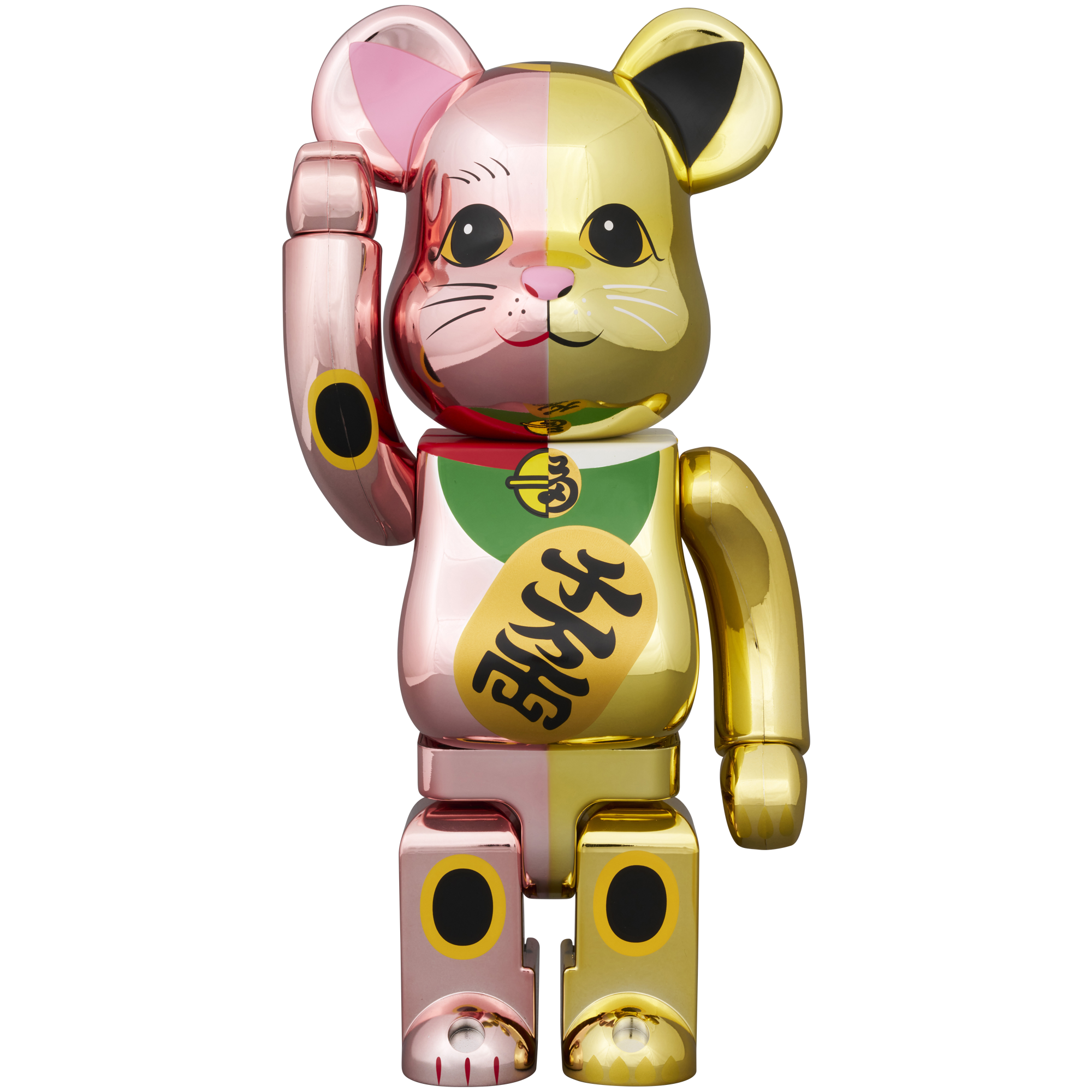 BE@RBRICK Manekineko Ten million ryo Peach Gold Plated × Gold Plated 100% & 400%
