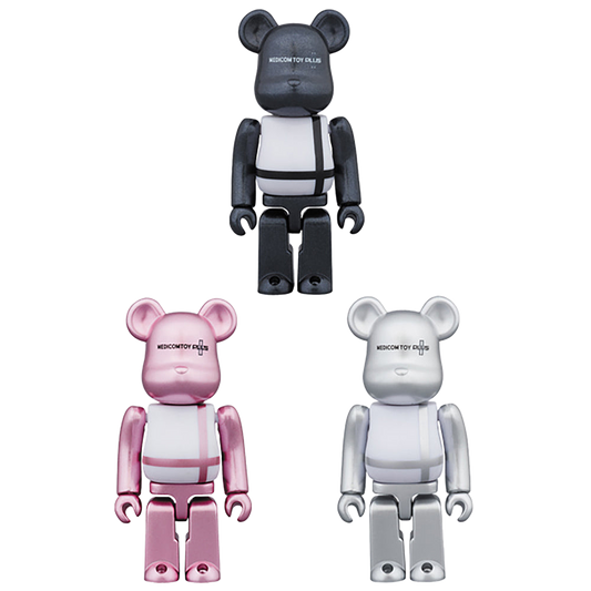 BE@RBRICK MEDICOM TOY PLUS BLACK／PINK／SILVER 100％