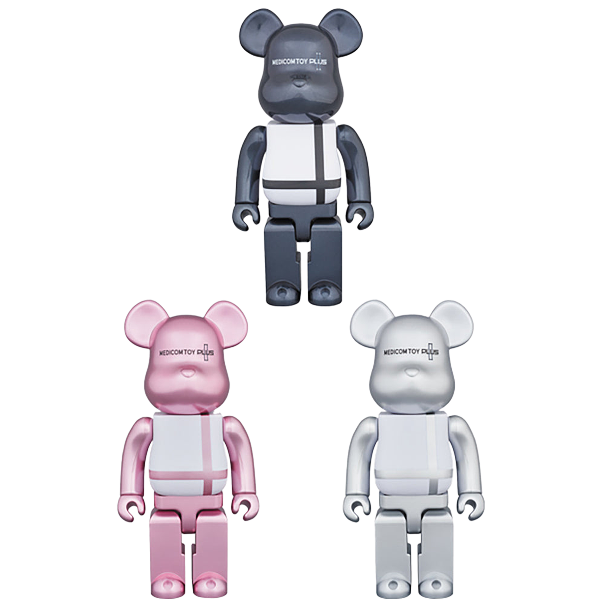 BE@RBRICK MEDICOM TOY PLUS BLACK／PINK／SILVER 400％
