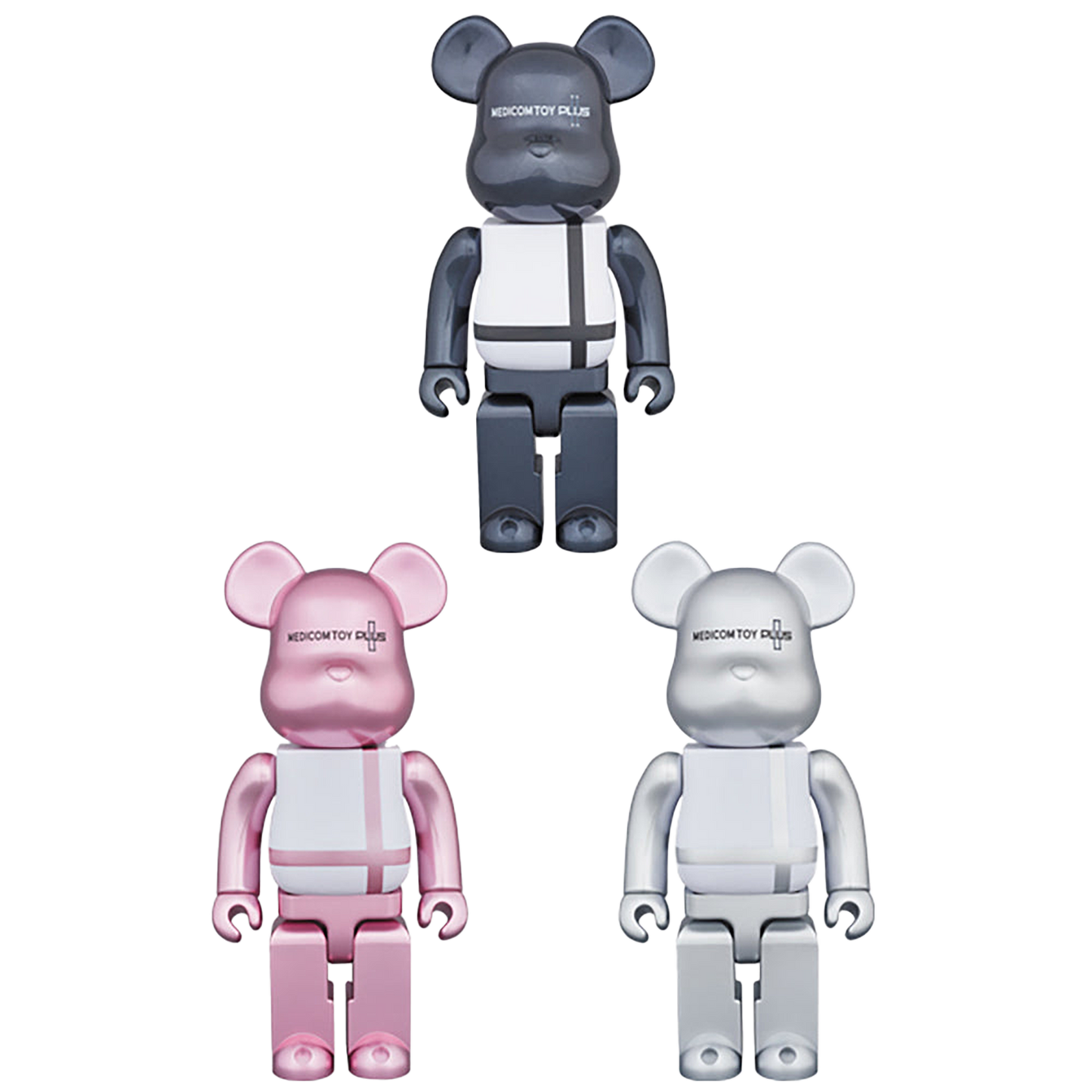 BE@RBRICK MEDICOM TOY PLUS BLACK／PINK／SILVER 400％