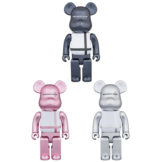 BE@RBRICK MEDICOM TOY PLUS BLACK／PINK／SILVER 400％
