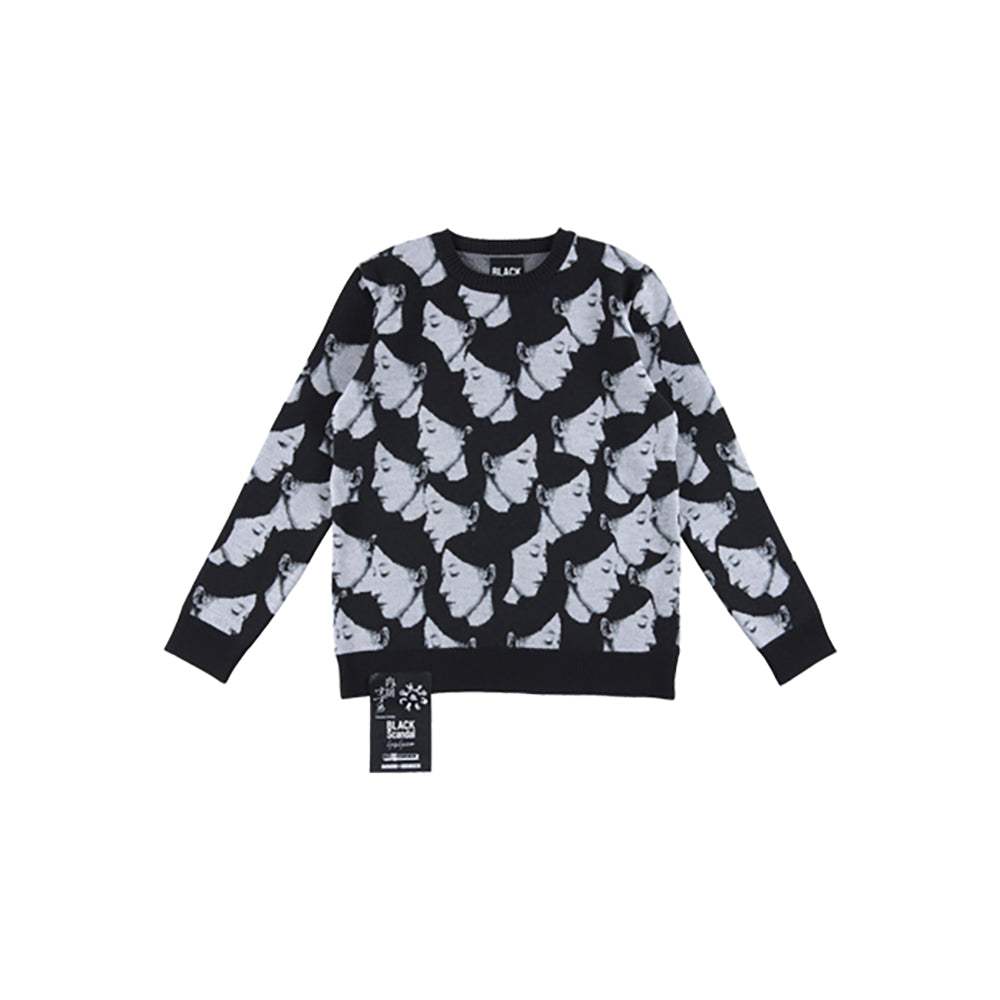BE@RBRICK BLACK Scandal Yohji Yamamoto × 内田すずめ × S.H.I.P&crew 私の中の私たち KNIT GANG COUNCIL CREW NECK SWEATER  01_0