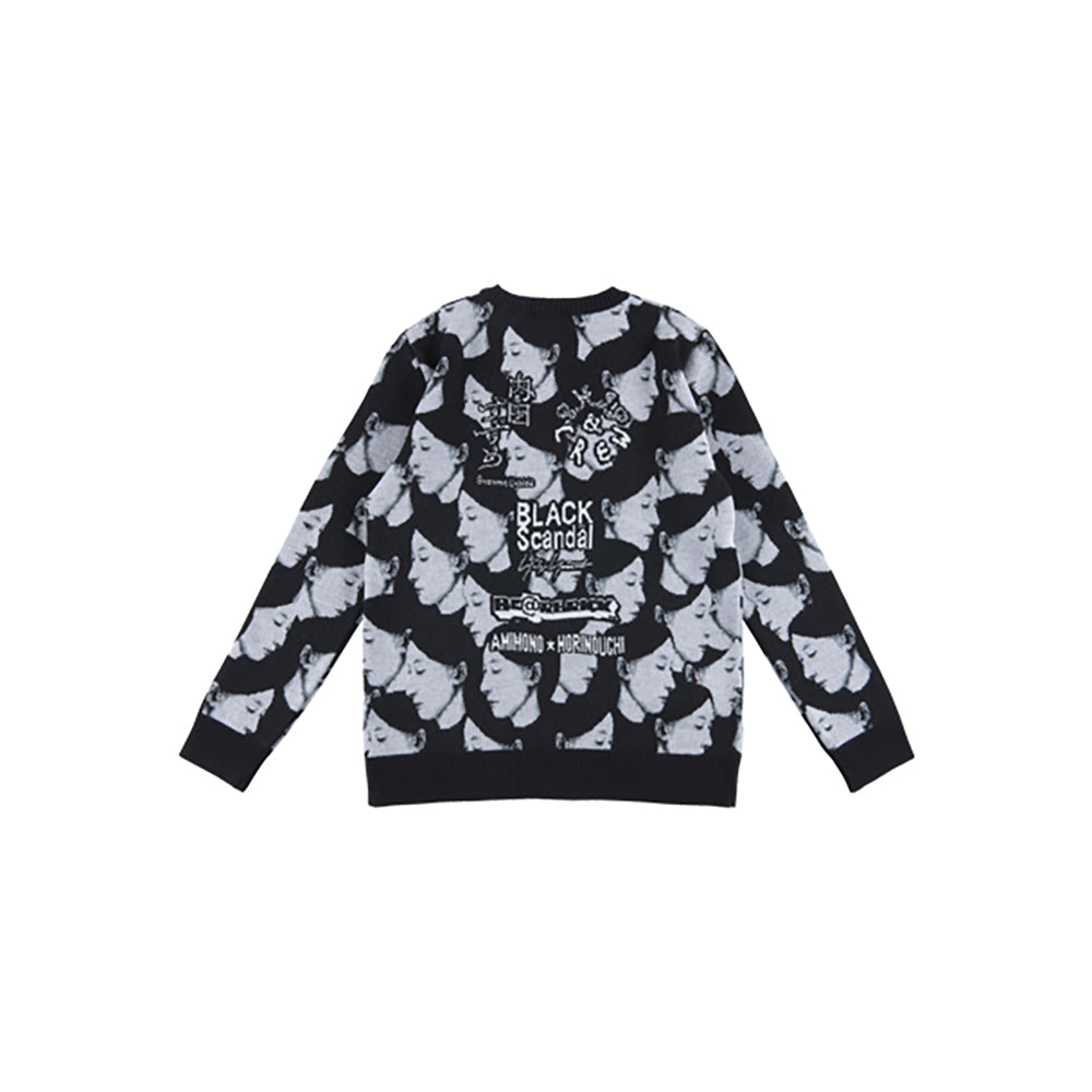 BE@RBRICK BLACK Scandal Yohji Yamamoto × 内田すずめ × S.H.I.P&crew 私の中の私たち KNIT GANG COUNCIL CREW NECK SWEATER  01_1
