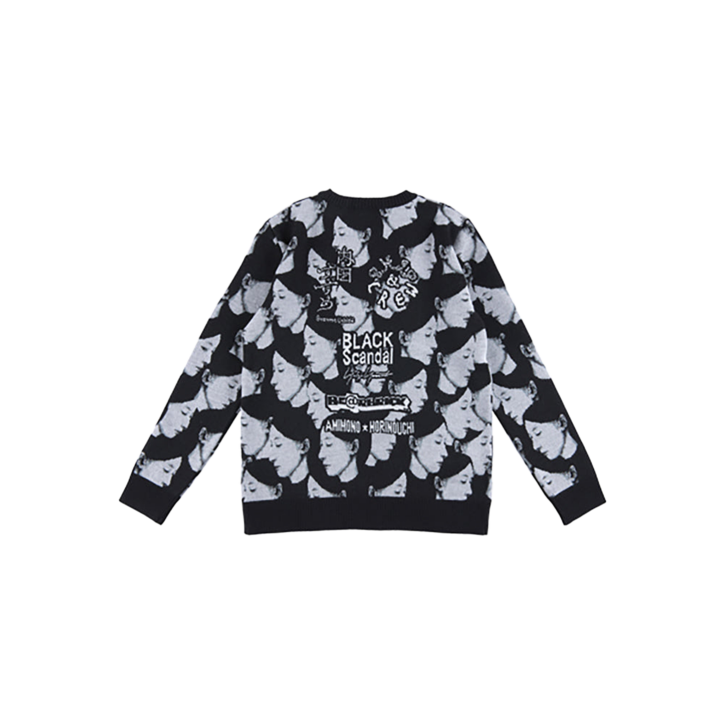 BE@RBRICK BLACK Scandal Yohji Yamamoto × 内田すずめ × S.H.I.P&crew 私の中の私たち KNIT GANG COUNCIL CREW NECK SWEATER  01