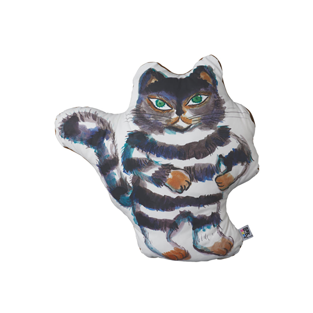 MLE 100万回生きたねこ ダイカットクッション（裏地ブラウン / ベージュ）_0