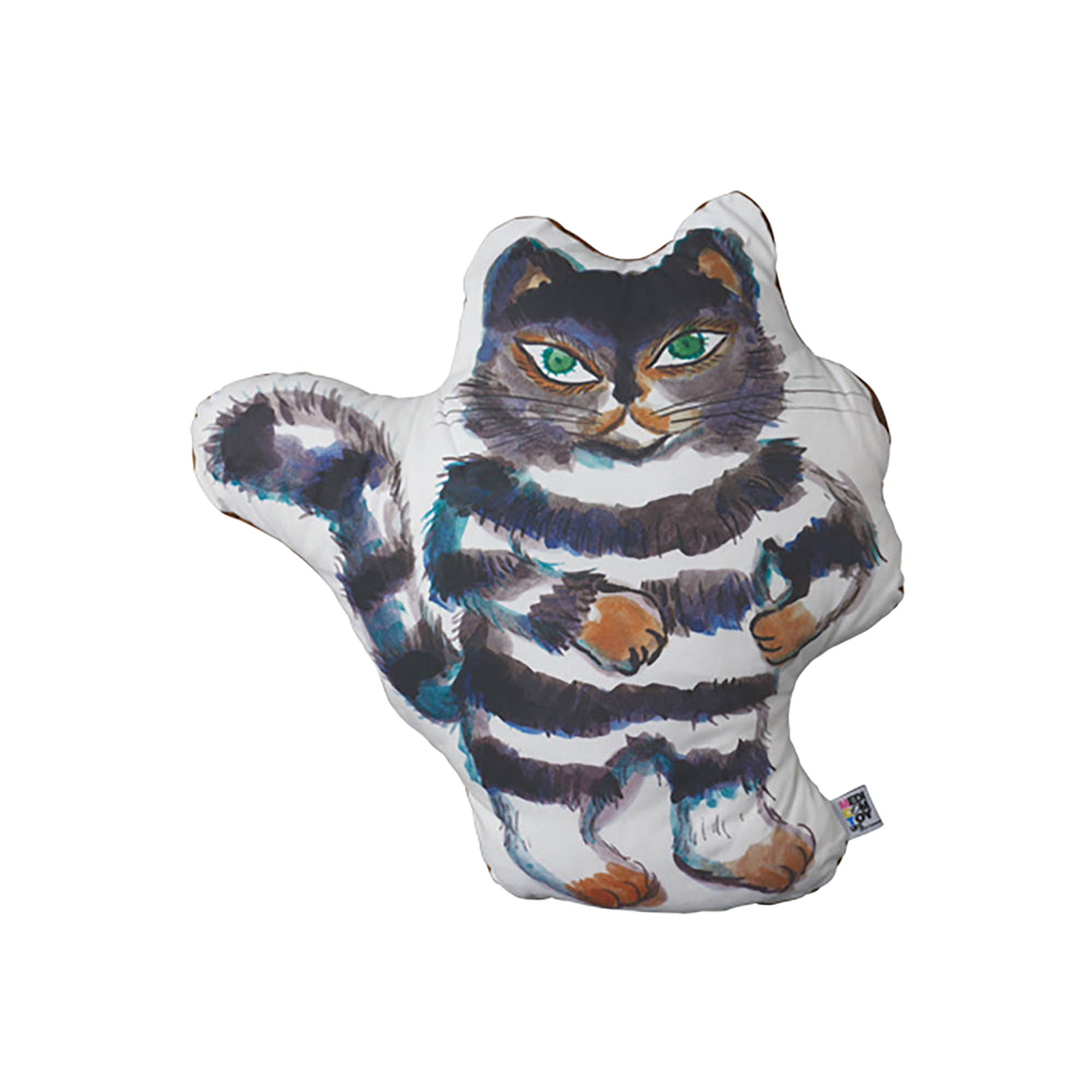 MLE 100万回生きたねこ ダイカットクッション（裏地ブラウン / ベージュ）
