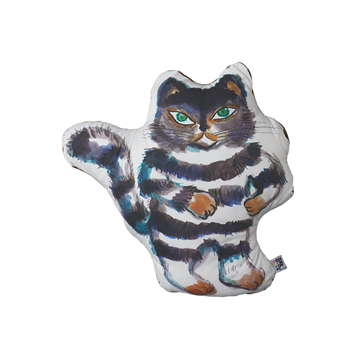 MLE 100万回生きたねこ ダイカットクッション（裏地ブラウン / ベージュ）