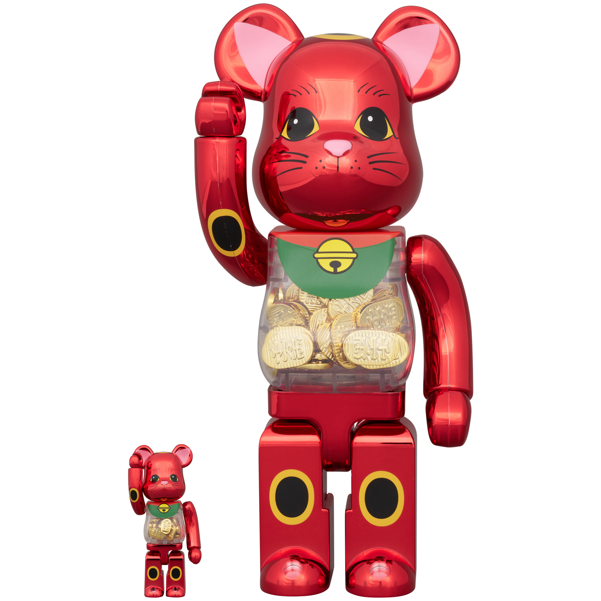 BE@RBRICK Maneki Neko with Koban Ten million ryo Plum Gold Plated