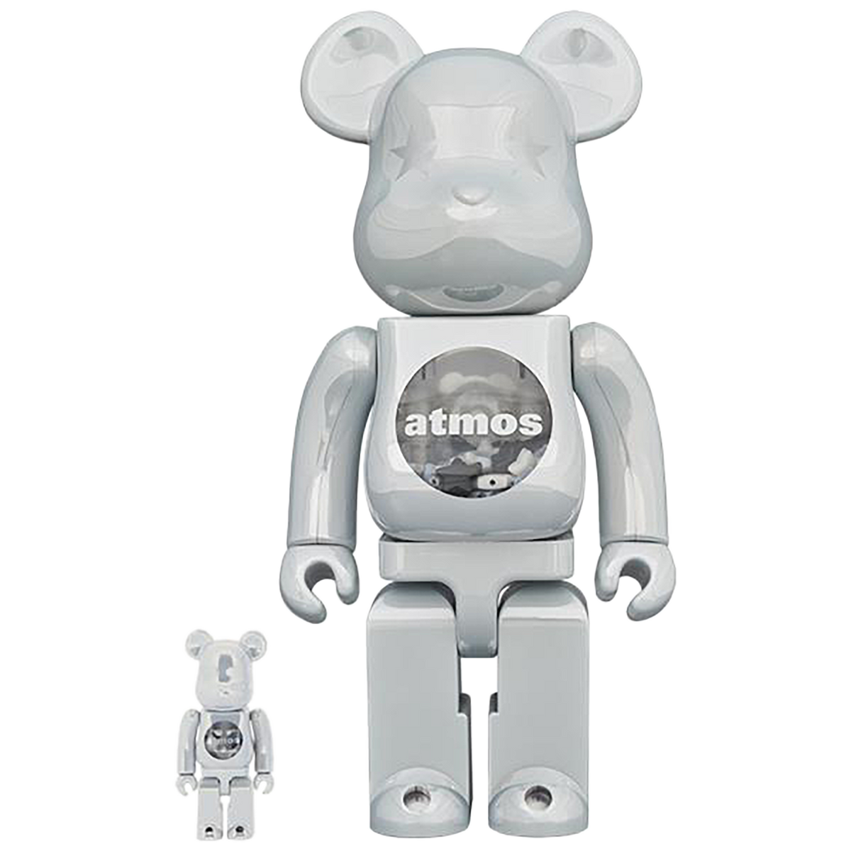 BE@RBRICK atmos WHITE CHROME Ver. 100％ & 400％