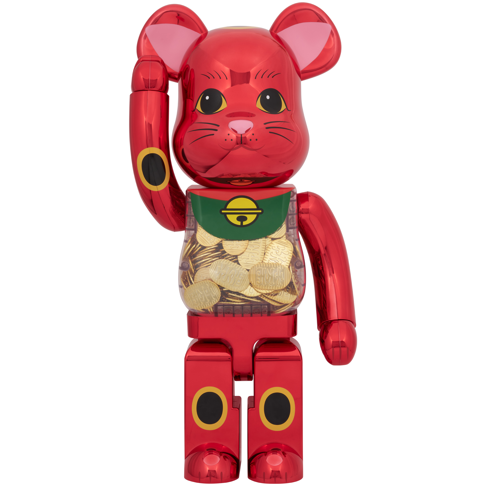 BE@RBRICK Maneki Neko with Koban Ten million ryo Plum Gold Plated 1000%