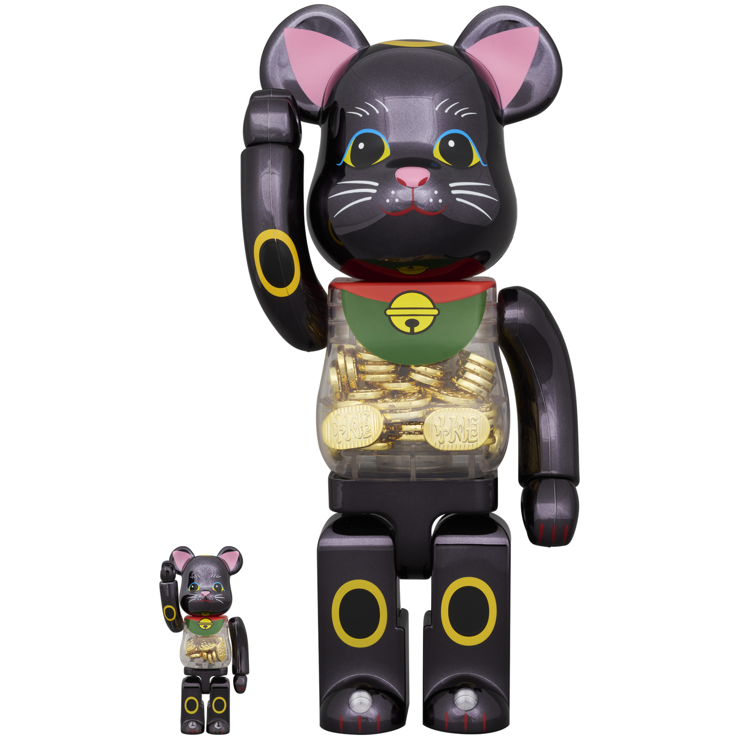 BE@RBRICK Manekineko Koban Ten Million Ryo Black Plated 100% & 400%