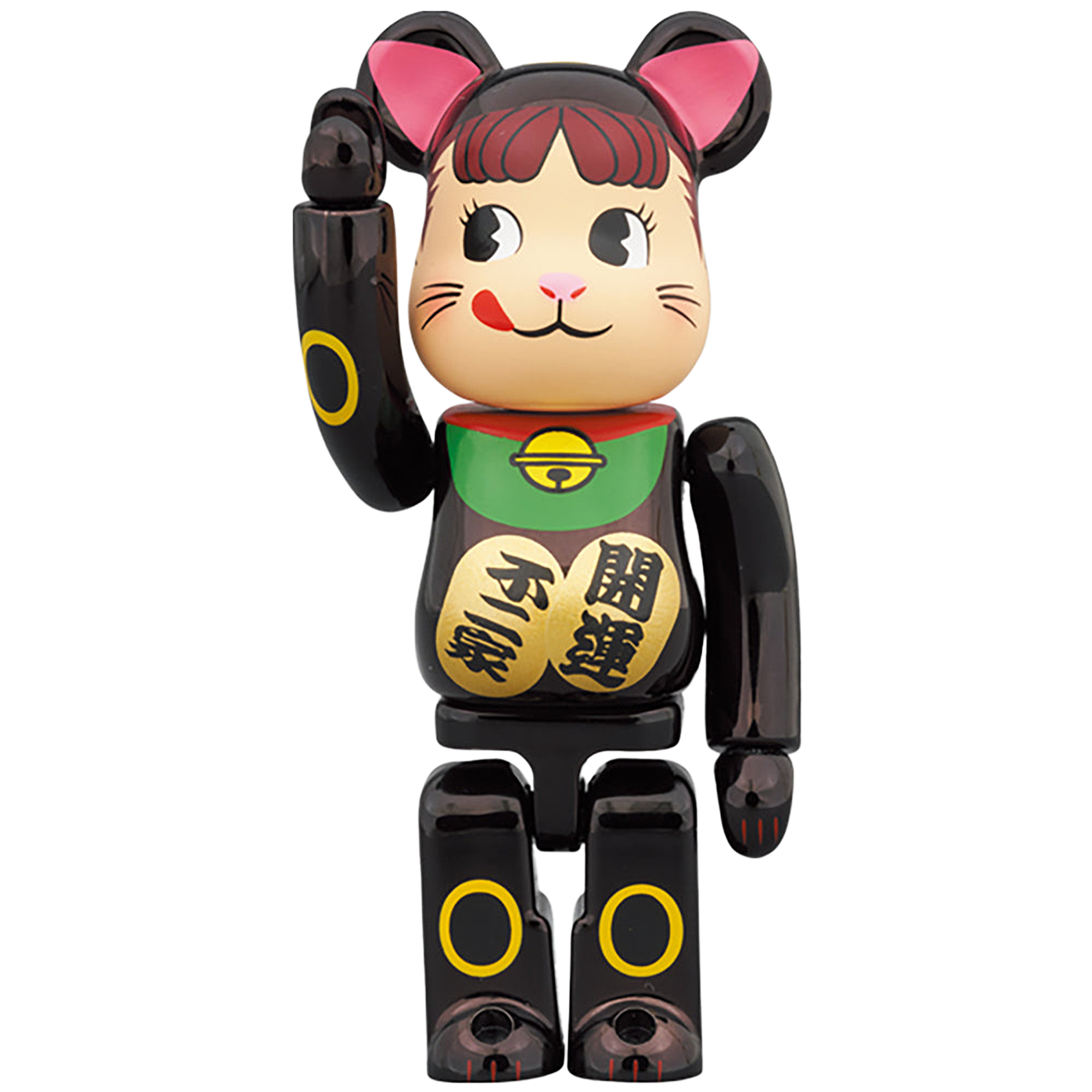 BE@RBRICK 招き猫 ペコちゃん 黒メッキ 100％ ＆ 400％