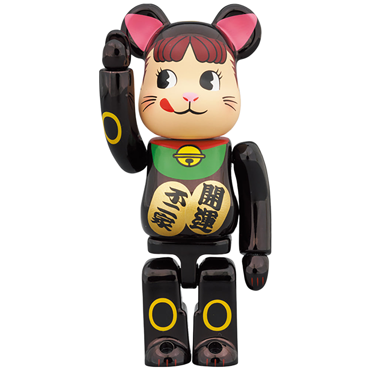 BE@RBRICK 招き猫 ペコちゃん 黒メッキ 100％ ＆ 400％
