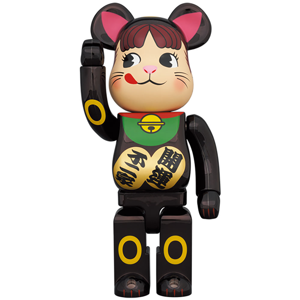 BE@RBRICK 招き猫 ペコちゃん 黒メッキ 100％ ＆ 400％_2