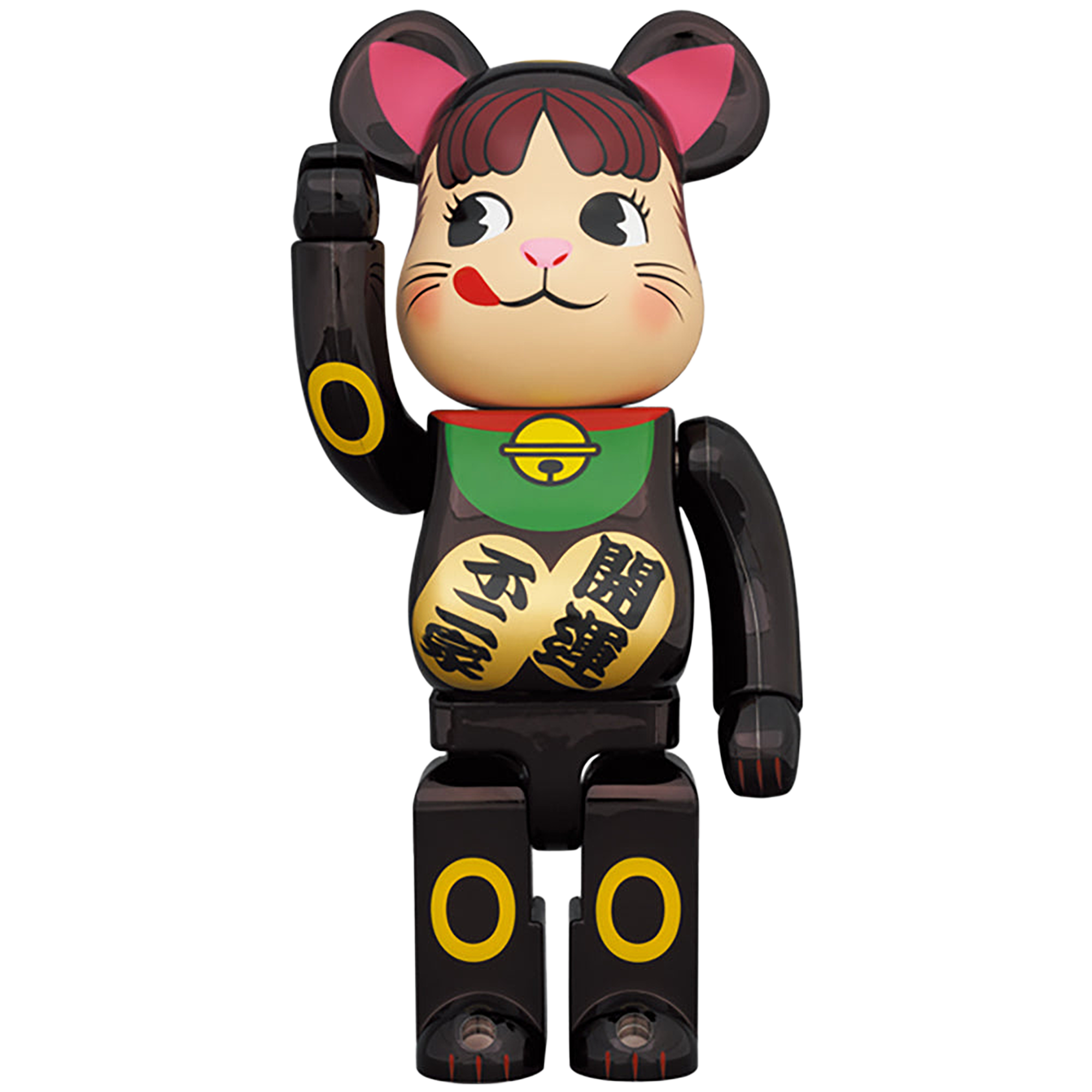 BE@RBRICK 招き猫 ペコちゃん 黒メッキ 100％ ＆ 400％