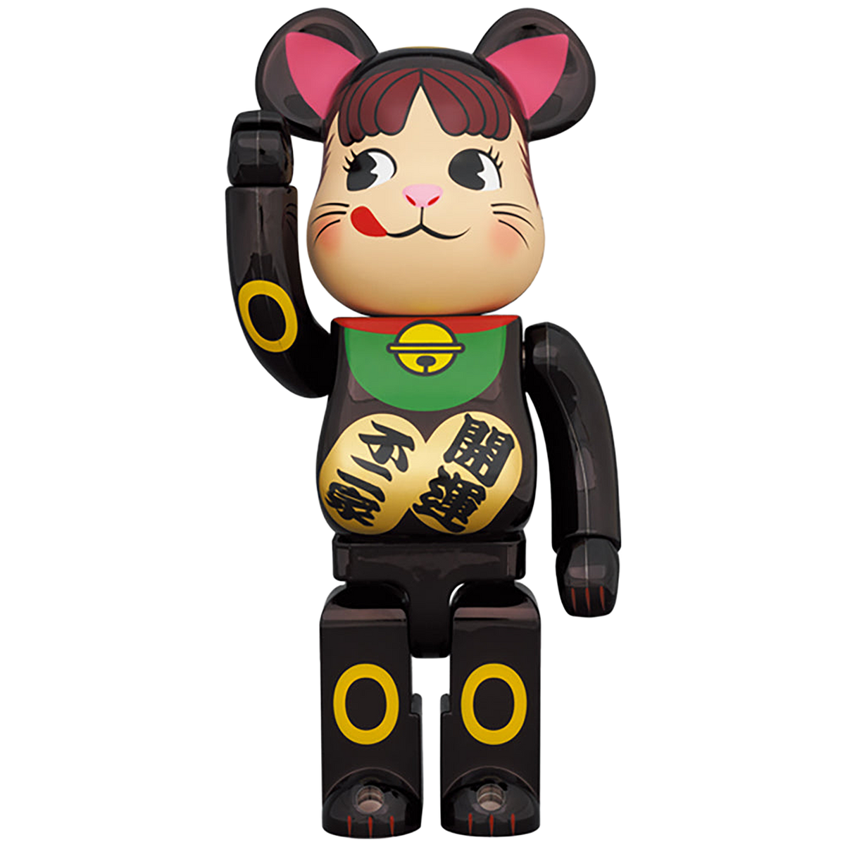 BE@RBRICK 招き猫 ペコちゃん 黒メッキ 100％ ＆ 400％