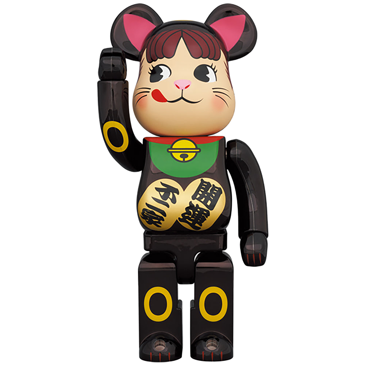 BE@RBRICK 招き猫 ペコちゃん 黒メッキ 100％ ＆ 400％