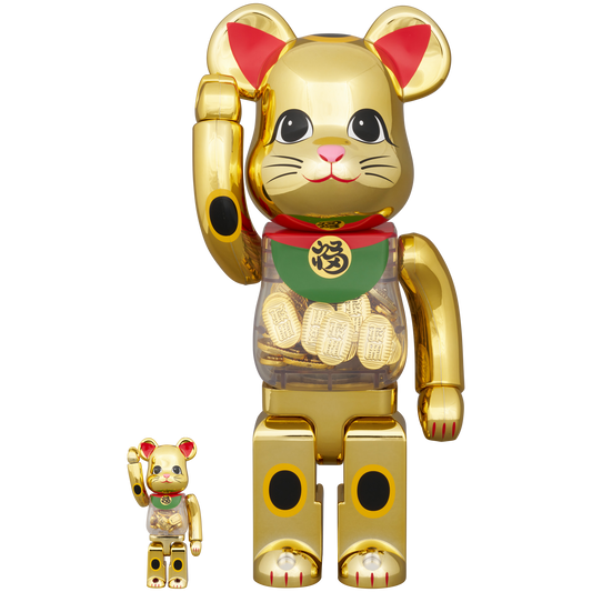 BE@RBRICK Maneki Neko Coin Good luck 2 Gold Plating 100% & 400% 