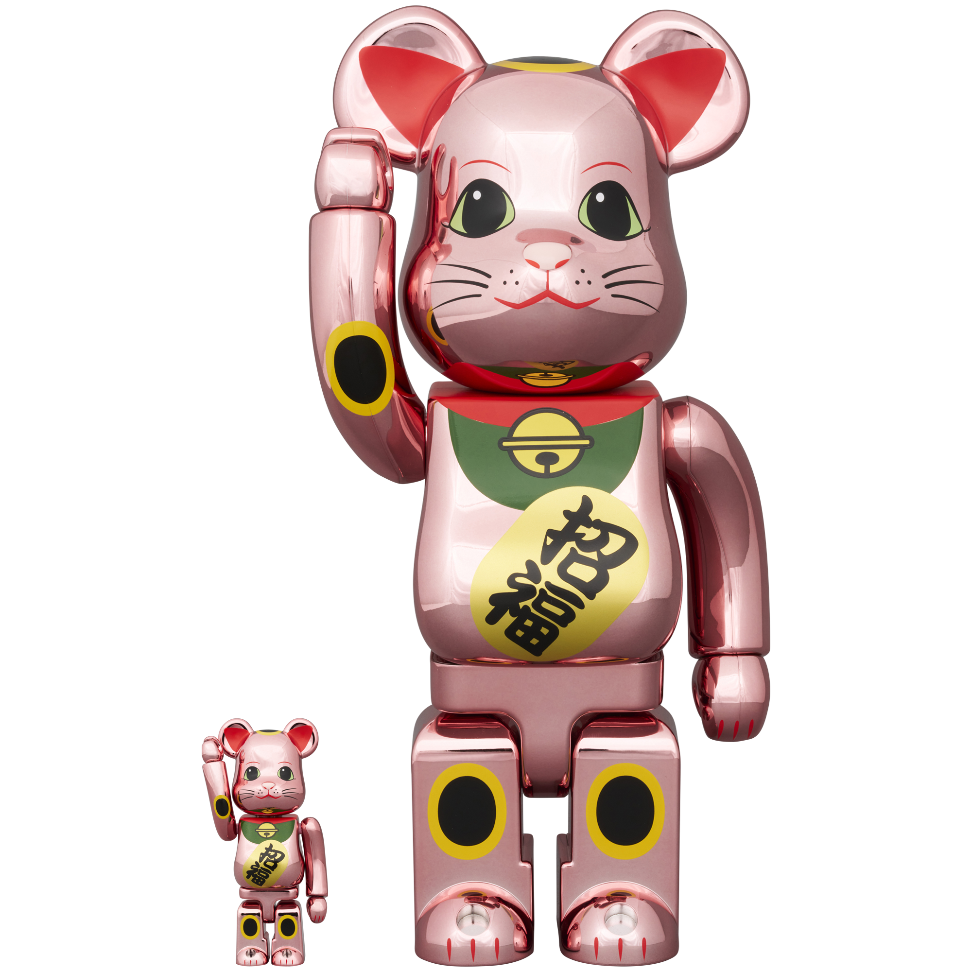 BE@RBRICK Manekineko Good luck Peach Gold Plating 100％ & 400％