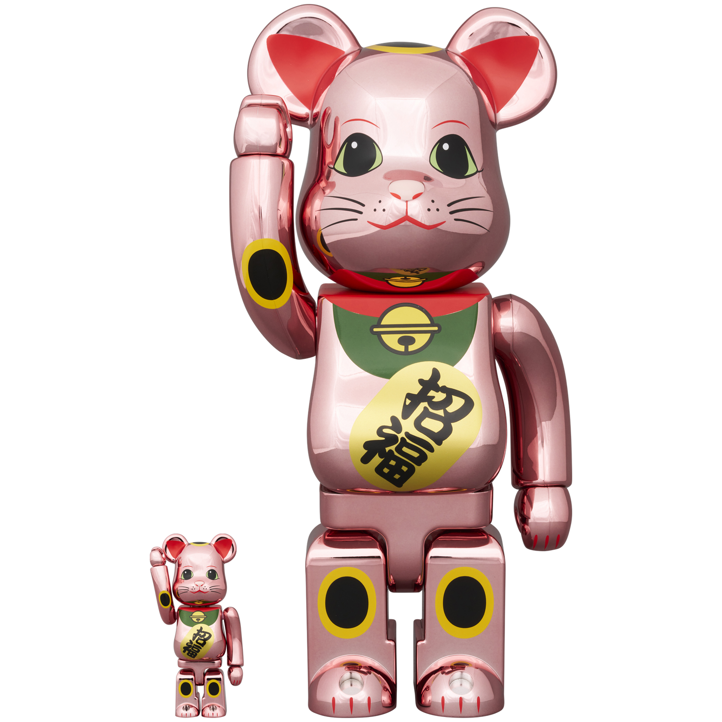 BE@RBRICK Manekineko Good luck Peach Gold Plating 100％ & 400％