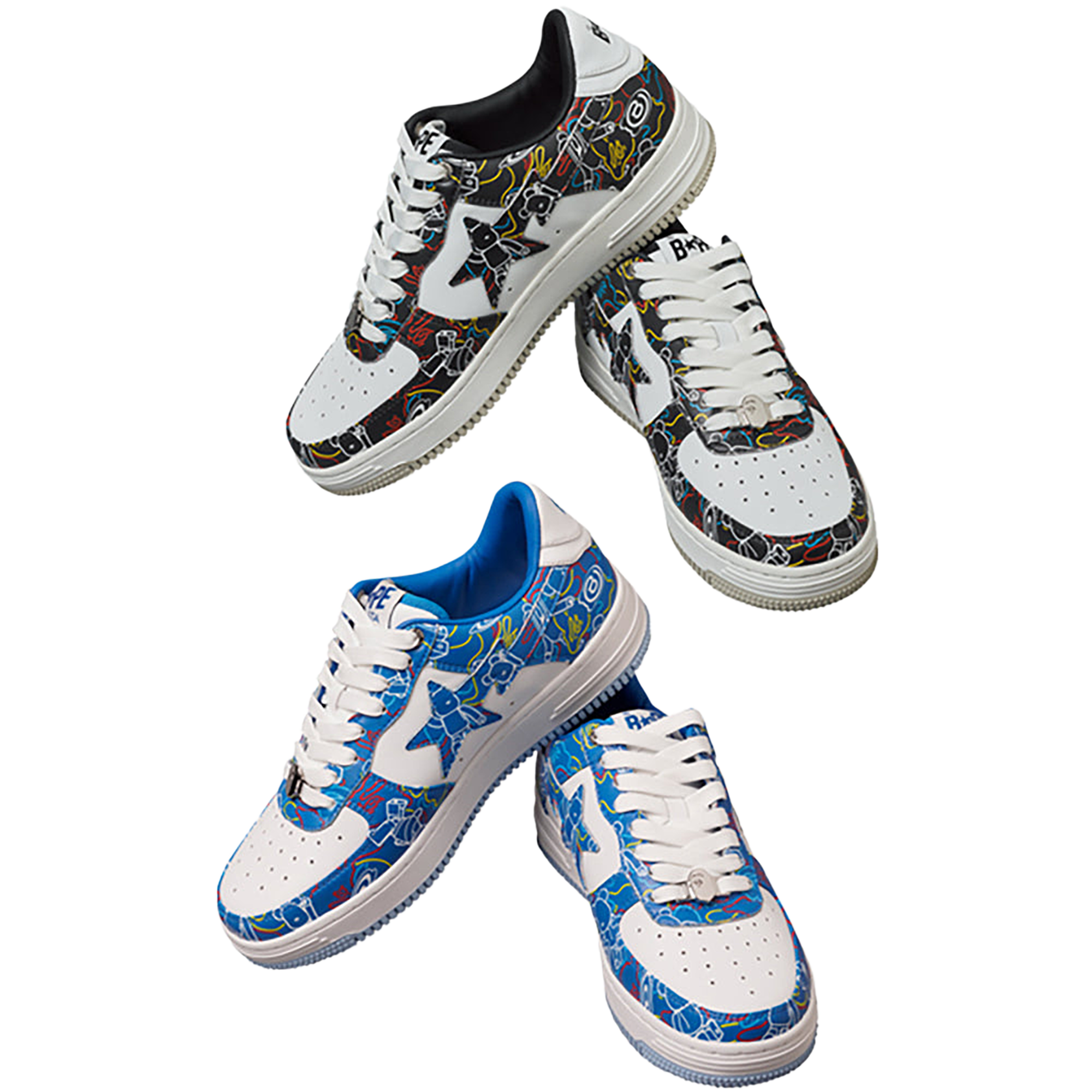 BAPE STA MEDICOM TOY BE@RBRICK CAMO BLACK/BLUE