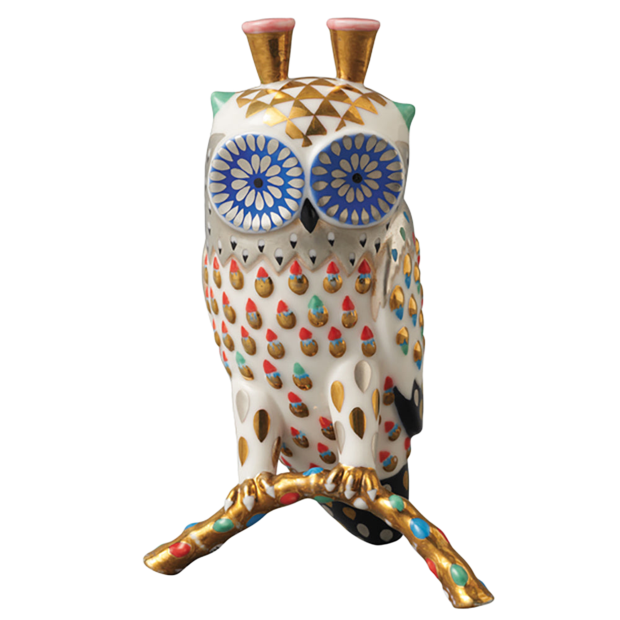 KLAUS HAAPANIEMI OWL OBJECT GOLD/WHITE