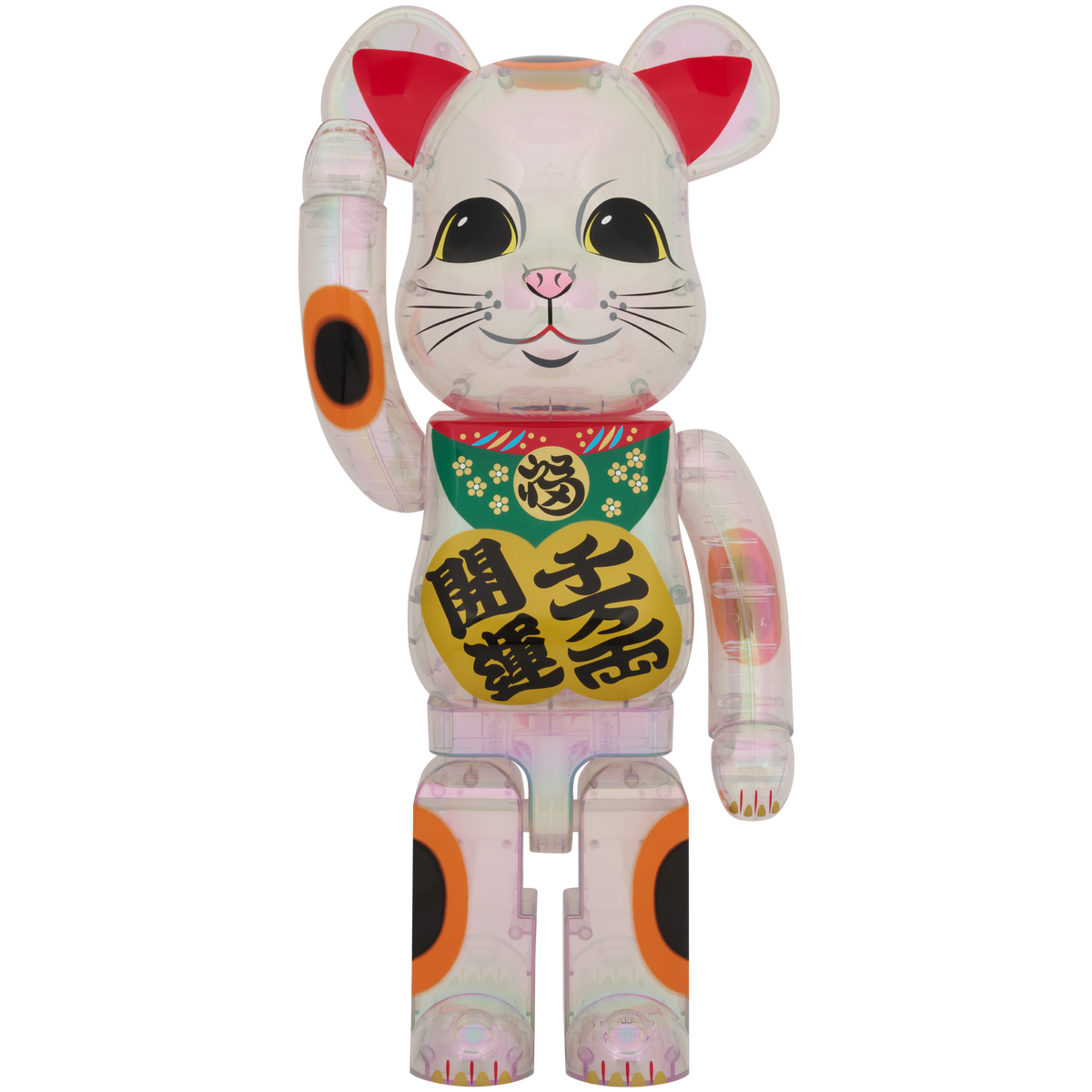BE@RBRICK Maneki Neko Good luck・Ten million ryo Clear Plating 1000％