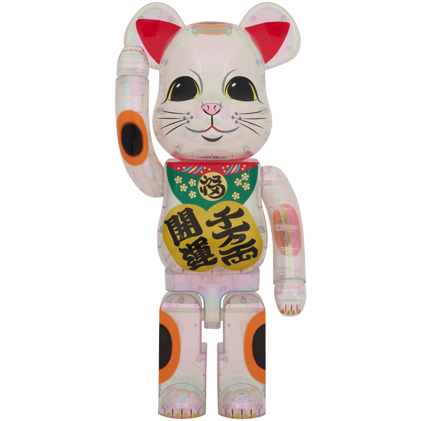 BE@RBRICK Maneki Neko Good luck・Ten million ryo Clear Plating 1000％