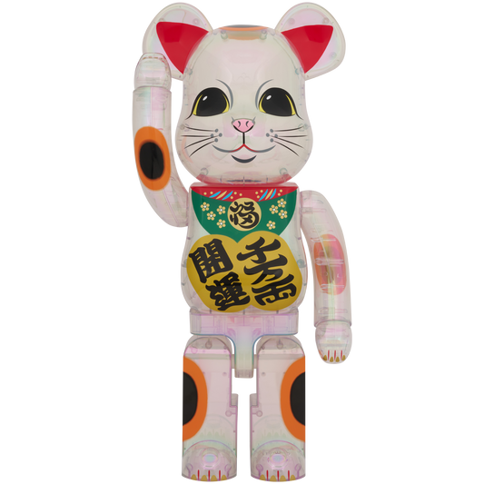 BE@RBRICK Maneki Neko Good luck・Ten million ryo Clear Plating 1000％