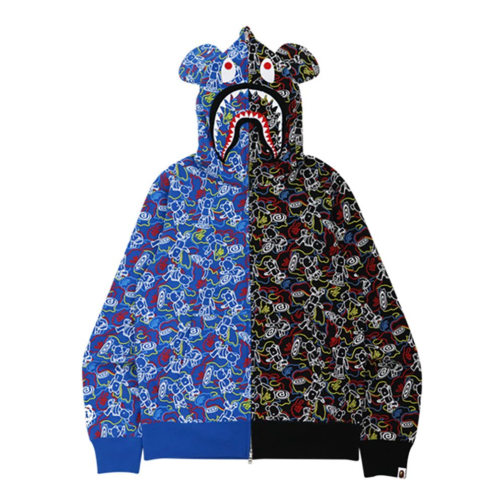 BE@RBRICK CAMO BE@R SHARK HALF FULL ZIP HOODIE 2021_0