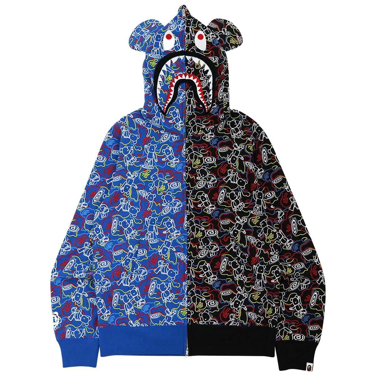 BE@RBRICK CAMO BE@R SHARK HALF FULL ZIP HOODIE