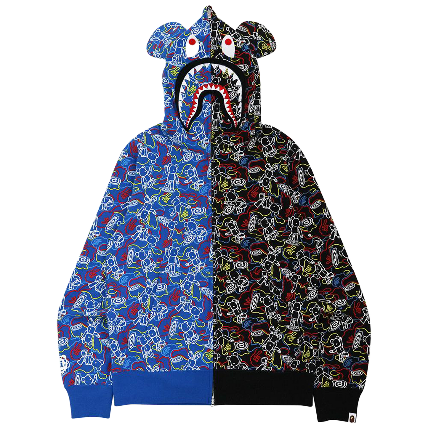 BE@RBRICK CAMO BE@R SHARK HALF FULL ZIP HOODIE