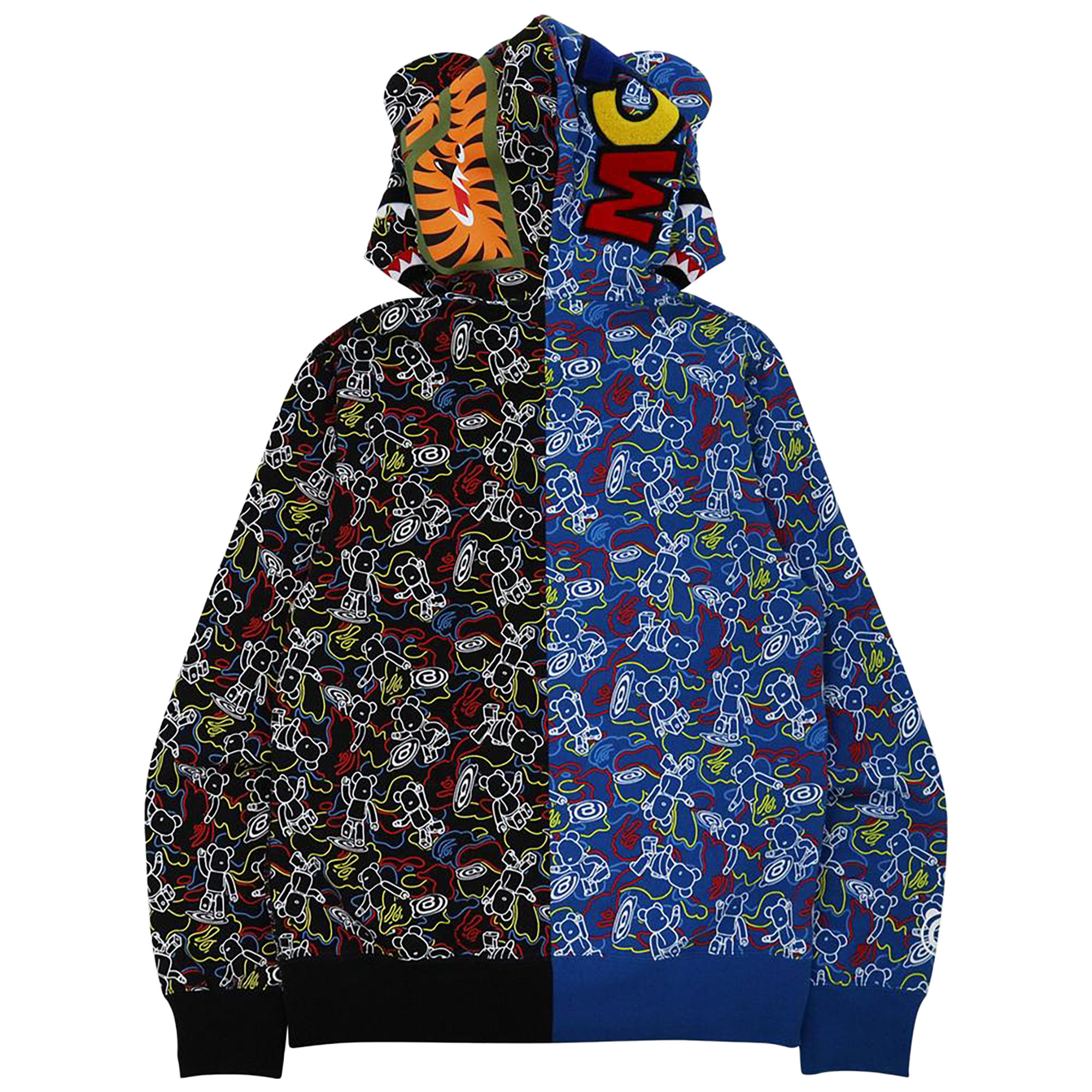 BE@RBRICK CAMO BE@R SHARK HALF FULL ZIP HOODIE