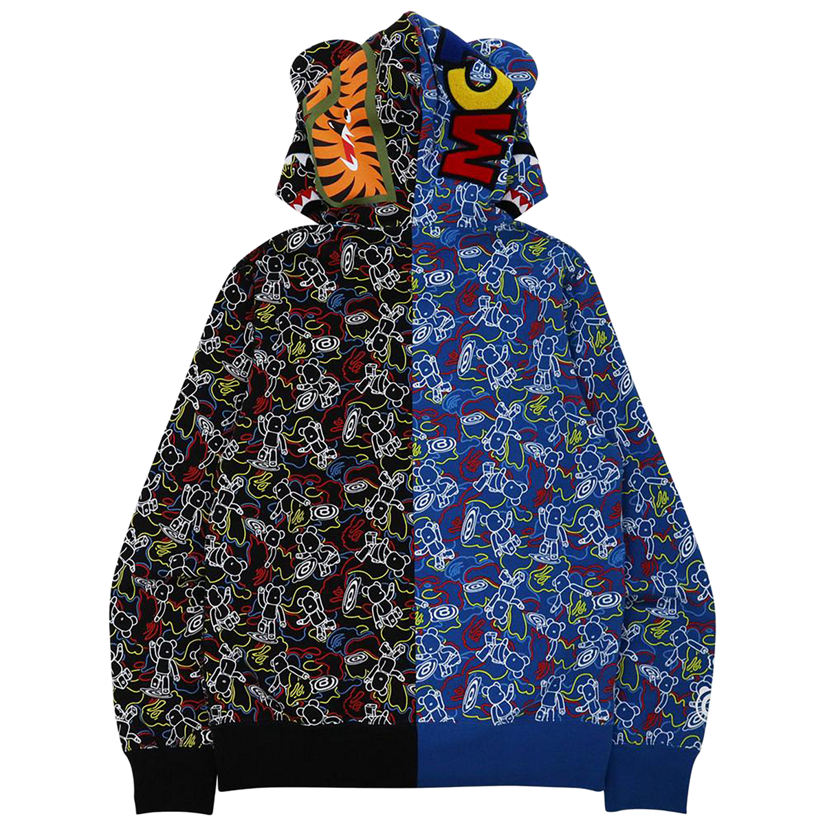 BE@RBRICK CAMO BE@R SHARK HALF FULL ZIP HOODIE