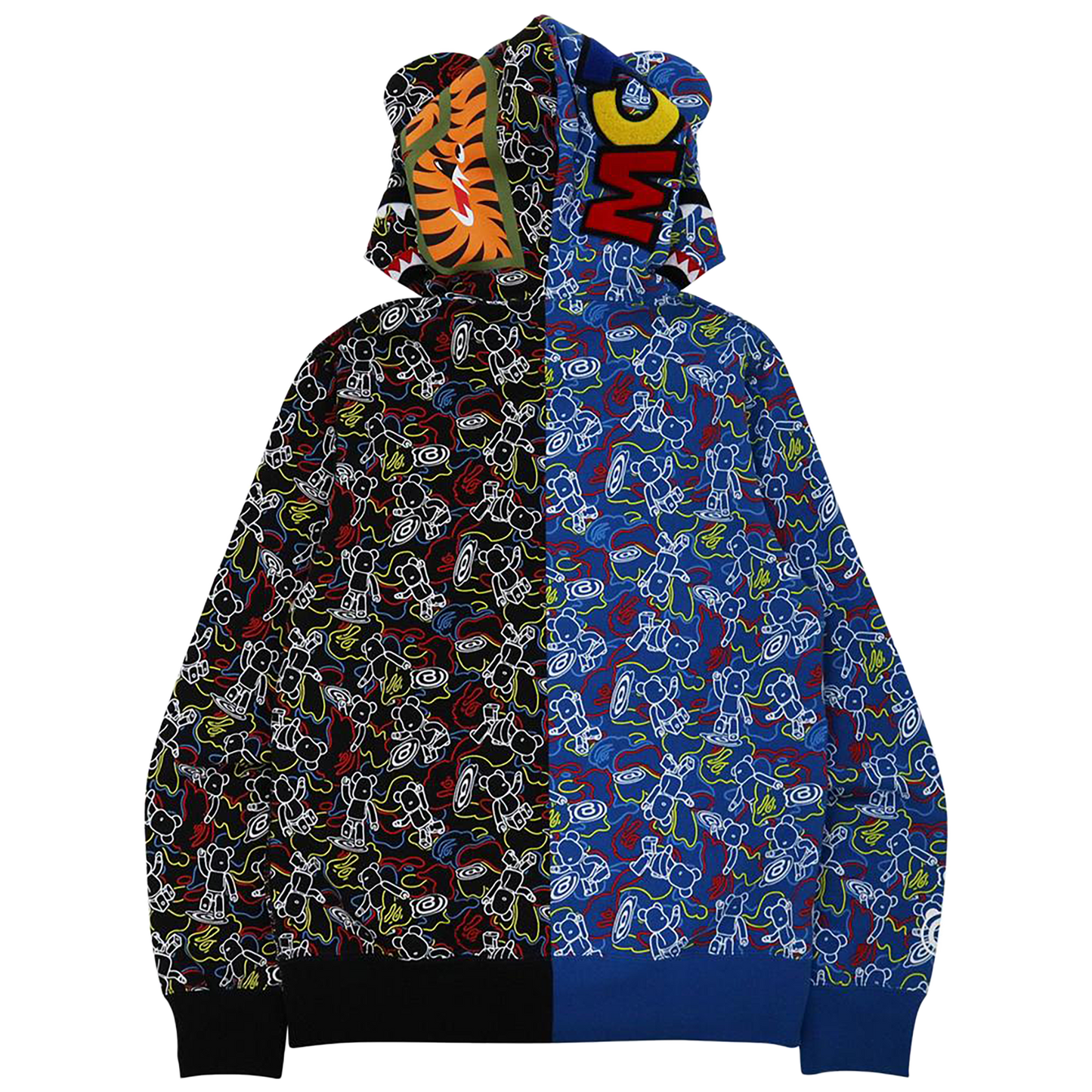 BE@RBRICK CAMO BE@R SHARK HALF FULL ZIP HOODIE